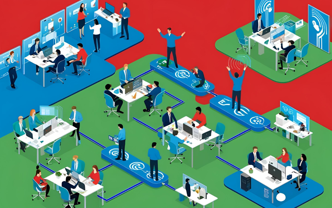 Karikatur zur Vernetzung.