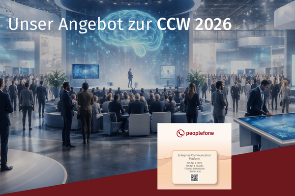 Unser Angebot zur CCW 2026. EU OfficeLine Flat. Banner mit Messesituation.