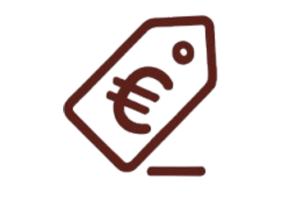 Icon Preisschild mit Eurozeichen.